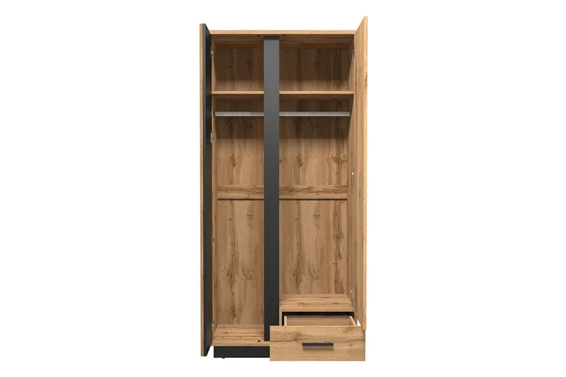 Garderobe - Svart|Eik - Oppbevaring - Garderober & garderobesystem