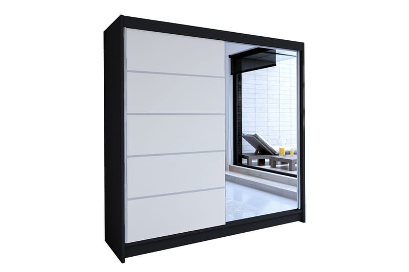 Garderobe Talin 58x180 cm - Svart/Hvit - Garderober & garderobesystem