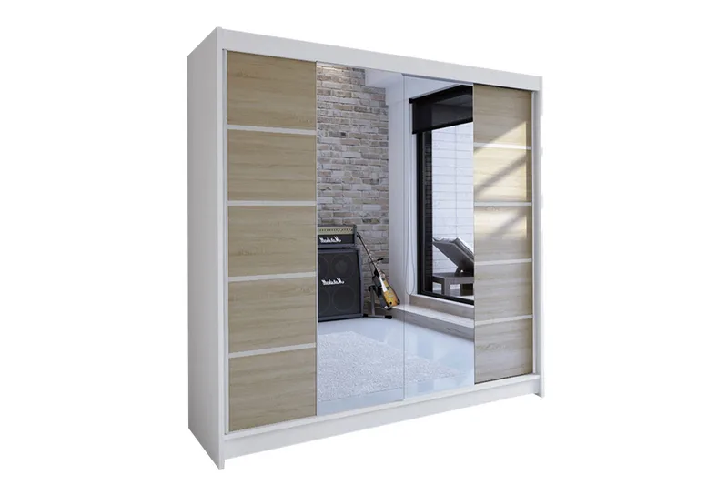 Garderobe Talin, Hvit/Eik
