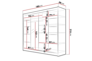 Garderobe Talin - Hvit/Eik - Oppbevaring - Garderober & garderobesystem