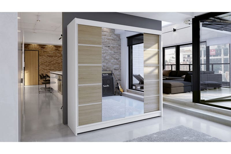 Garderobe Talin - Hvit/Eik - Oppbevaring - Garderober & garderobesystem
