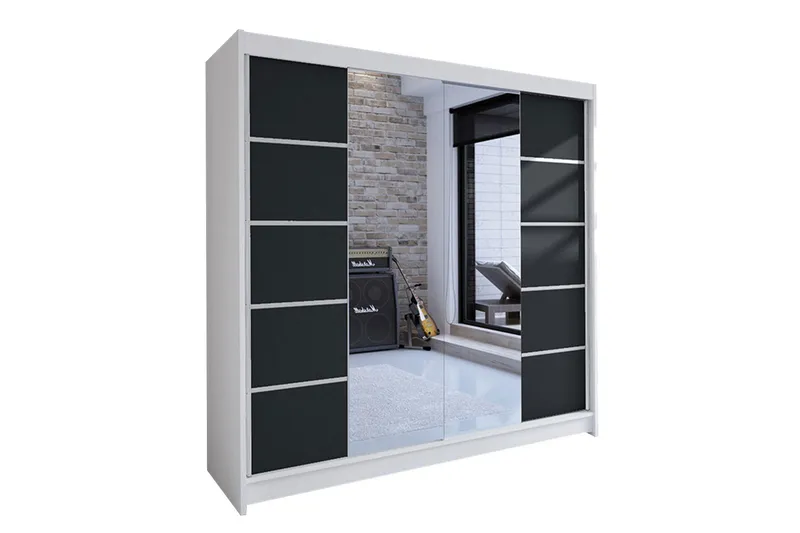 Garderobe Talin, Hvit/Svart
