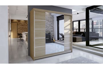 Garderobe Talin LED-belysning - Eik - Oppbevaring - Garderober & garderobesystem