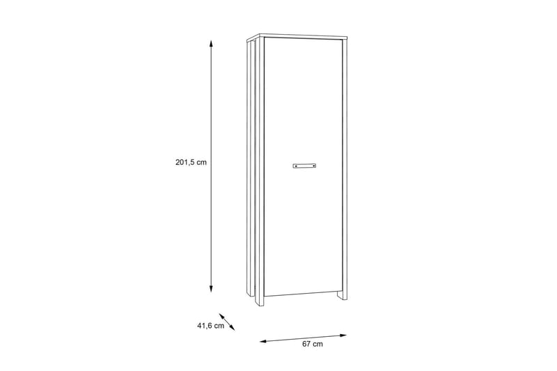 Garderobe Treknow 67 cm - Brun|Grå - Garderober & garderobesystem - Garderobeskap