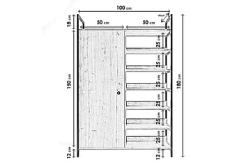 Garderobe Trendel 100x40 cm - Natur - Oppbevaring - Garderober & garderobesystem