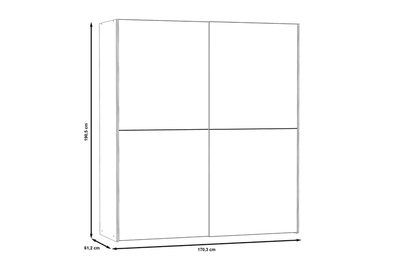 Garderobe Velingrad 62x171 cm - Brun - Oppbevaring - Garderober & garderobesystem