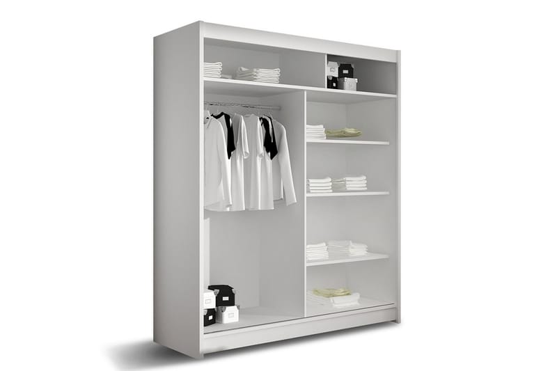 Garderobe Westa 150x58x200 cm - Beige / Grå /  Hvit - Garderober & garderobesystem - Garderobeskap