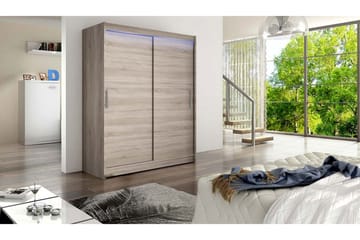 Garderobe Westa 150x58x200 cm - Beige / Grå /  Hvit - Oppbevaring - Garderober & garderobesystem