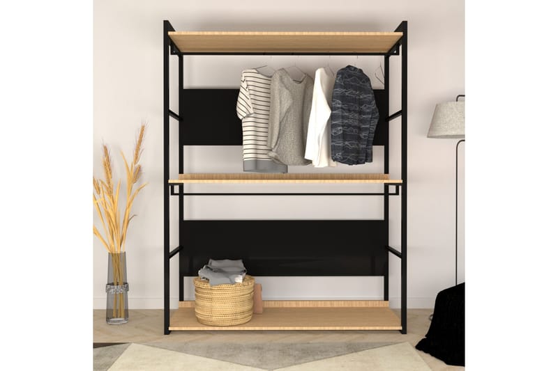 Garderobe Zakkum 160x170 cm - Brun - Garderober & garderobesystem