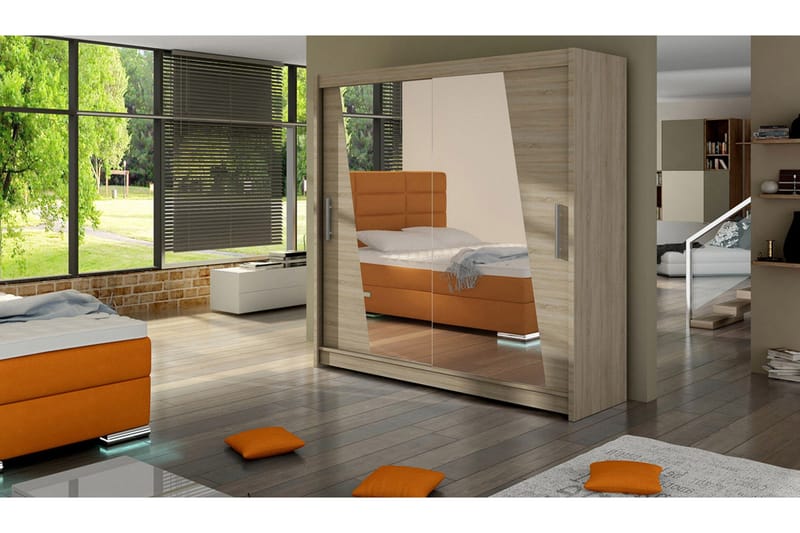 Garderobe Prag LED-belysning - Eik - Oppbevaring - Garderober & garderobesystem