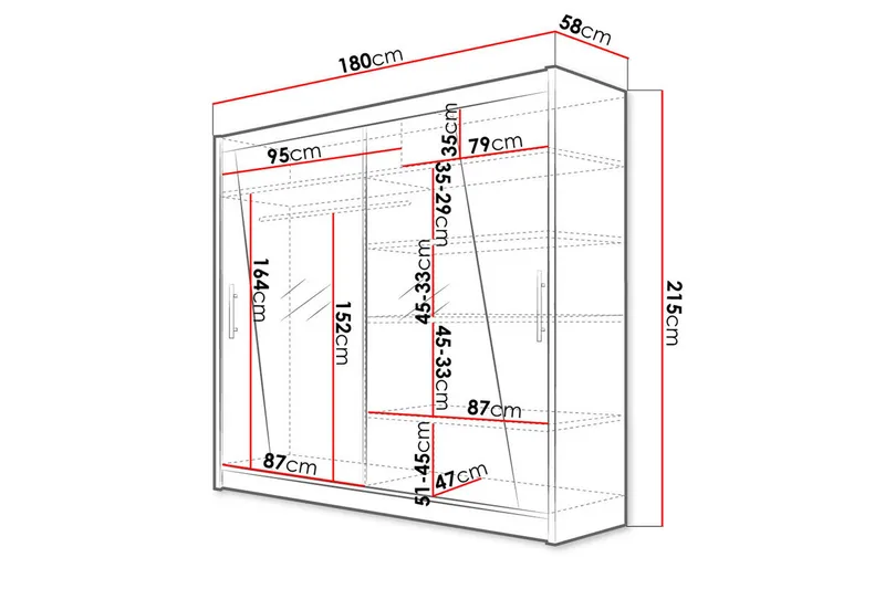 Garderobe Prag LED-belysning - Svart - Oppbevaring - Garderober & garderobesystem