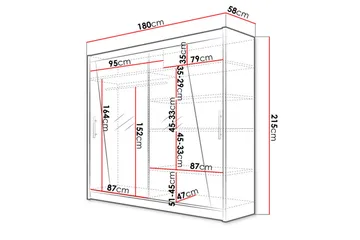 Garderobe Prag - Hvit - Oppbevaring - Garderober & garderobesystem