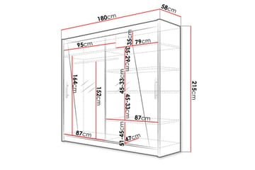 Garderobe Prag - Hvit - Oppbevaring - Garderober & garderobesystem