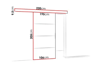 Malibu Dør 204x106x205 cm - Oppbevaring - Garderober & garderobesystem - Garderobedør - Skyvedør garderobe