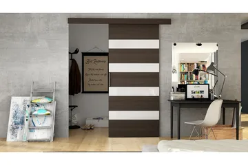 MARTI Skyvedør - Brun / Hvit - Oppbevaring - Garderober & garderobesystem - Garderobedør - Skyvedør garderobe