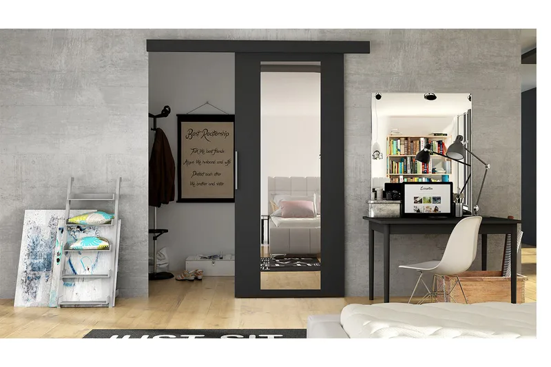 Nemanja Skyvedør 86x205 cm, Svart