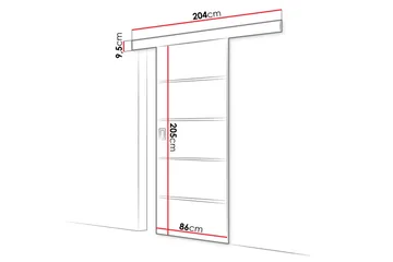 Skyvedør 204 cm - Oppbevaring - Garderober & garderobesystem - Garderobedør - Skyvedør garderobe