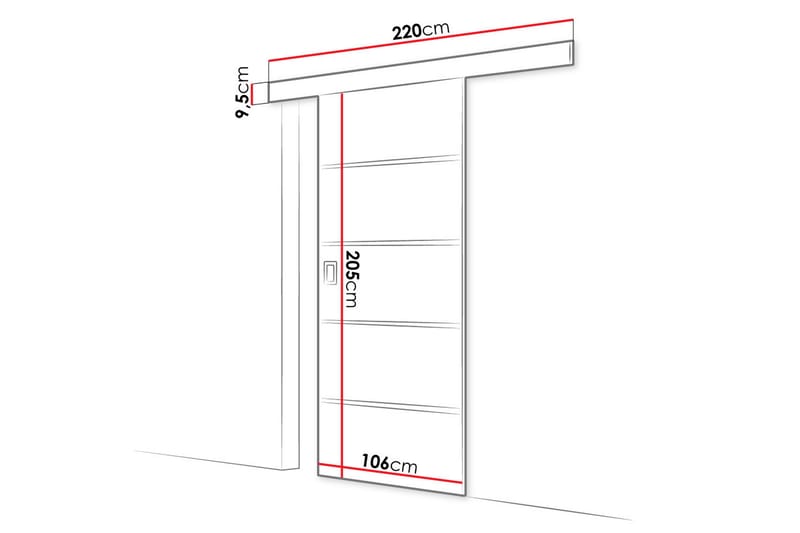 Skyvedør Adicio 204 cm - Skyvedør garderobe