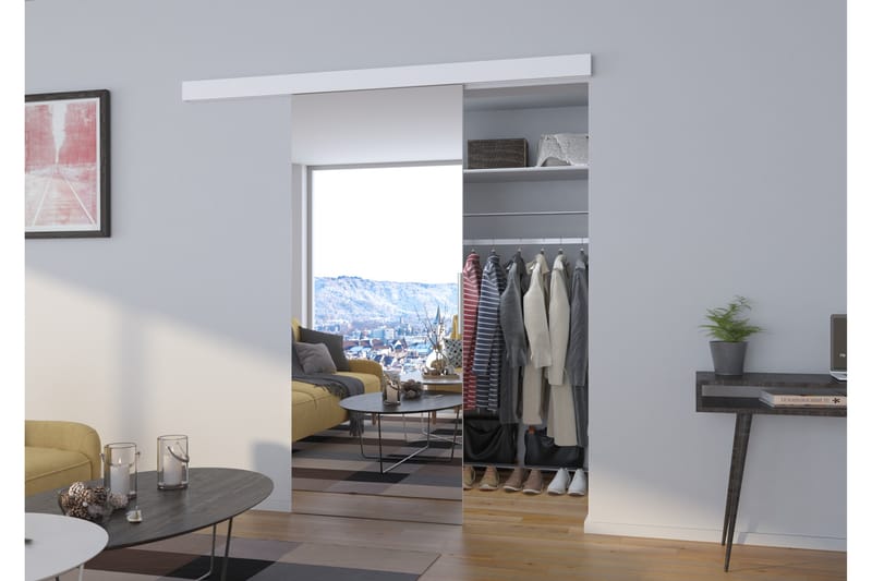 Skyvedør Garderobe Barnala 106x205 cm - Hvit - Skyvedør garderobe