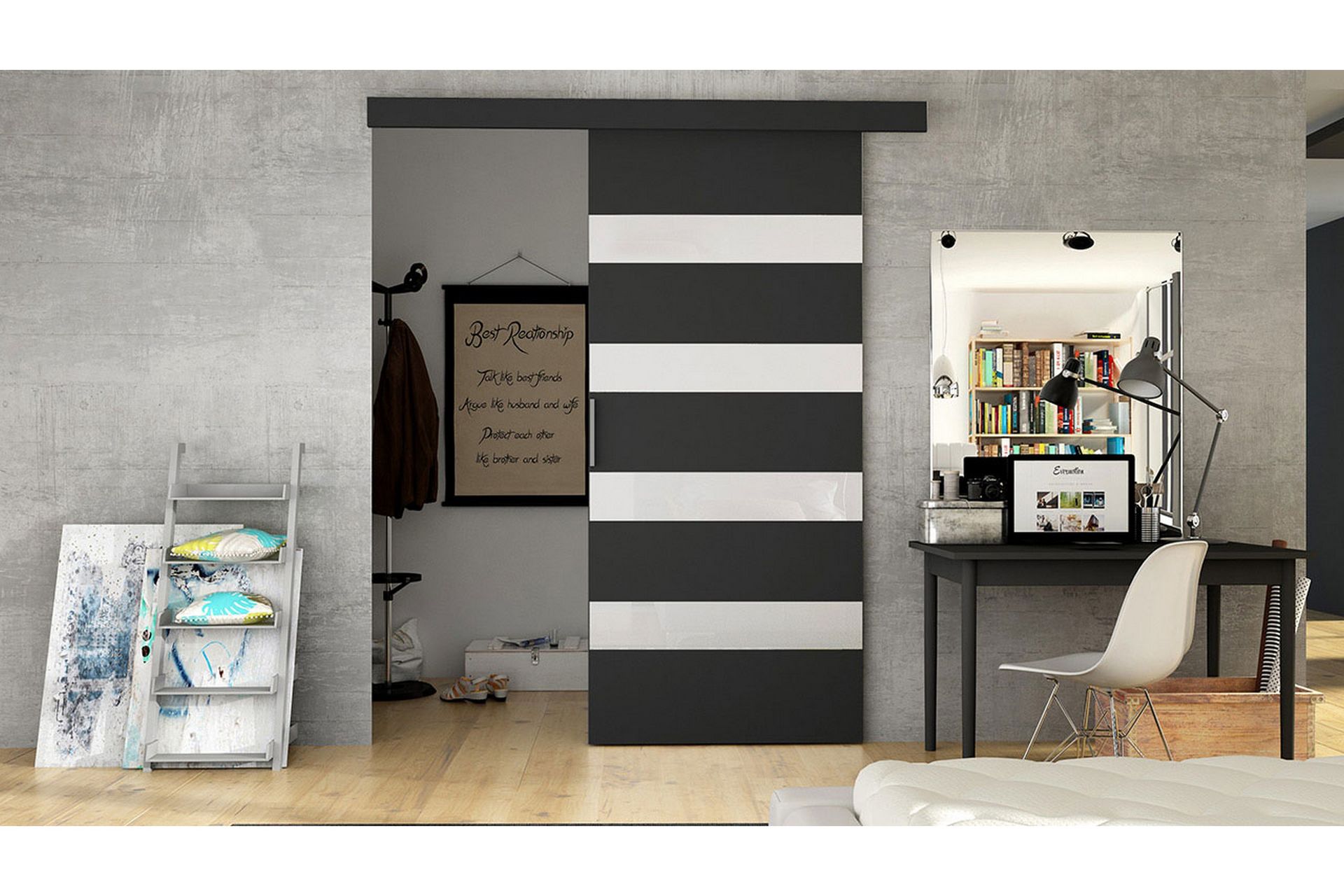 Skyvedør - Svart/Hvit - Oppbevaring - Garderober & garderobesystem - Garderobedør - Skyvedør garderobe