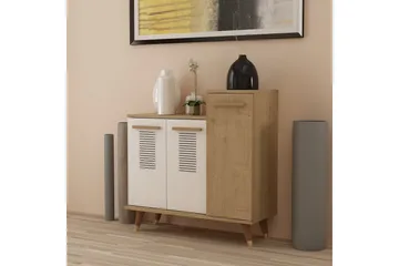 Asimo Skohylle Garderobe 90x90,6 cm Brun/Hvit - Hanah Home - Oppbevaring - Garderober & garderobesystem - Garderobeinnredning - Skohylle garderobe