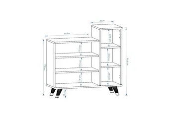 Asimo Skohylle Garderobe 90x90,6 cm Brun/Hvit - Hanah Home - Oppbevaring - Garderober & garderobesystem - Garderobeinnredning - Skohylle garderobe