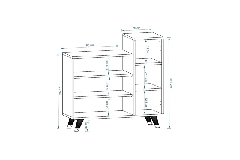 Asimo Skohylle Garderobe 90x90,6 cm Brun/Hvit - Hanah Home - Oppbevaring - Garderober & garderobesystem - Garderobeinnredning - Skohylle garderobe