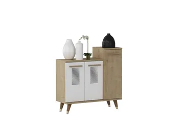 Asimo Skohylle Garderobe 90x90,6 cm Brun/Hvit - Hanah Home - Oppbevaring - Garderober & garderobesystem - Garderobeinnredning - Skohylle garderobe