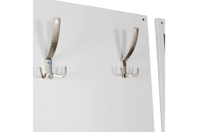 Garderobe Wohnling Vegghengt knaggrekke med speil, skohylle, sponplate, moderne Hvit - Hvit - Oppbevaring - Garderober & garderobesystem - Garderobeinnredning - Skohylle garderobe