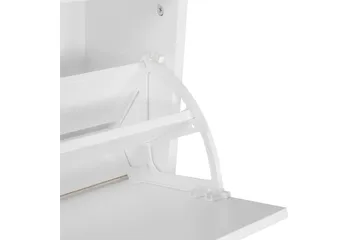 Garderobe Wohnling Vegghengt knaggrekke med speil, skohylle, sponplate, moderne Hvit - Hvit - Oppbevaring - Garderober & garderobesystem - Garderobeinnredning - Skohylle garderobe