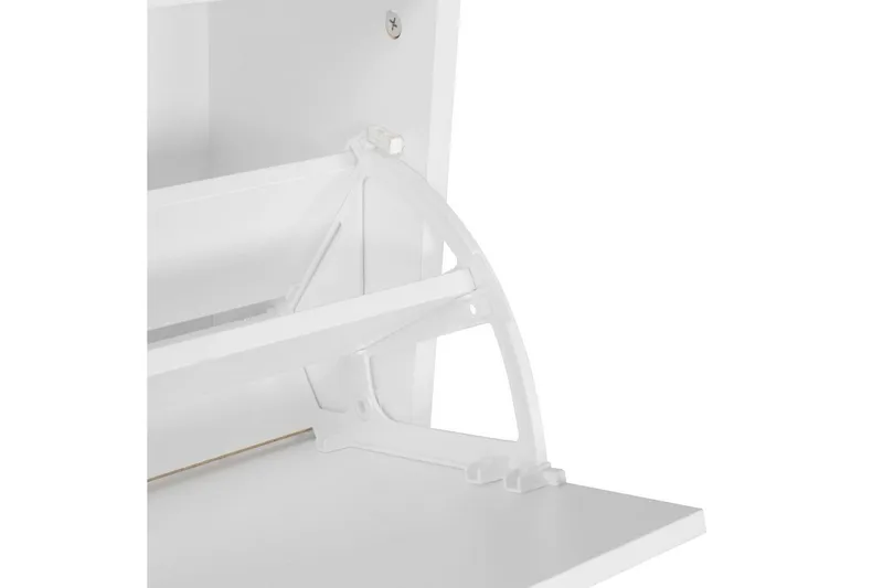 Garderobe Wohnling Vegghengt knaggrekke med speil, skohylle, sponplate, moderne Hvit - Hvit - Oppbevaring - Garderober & garderobesystem - Garderobeinnredning - Skohylle garderobe