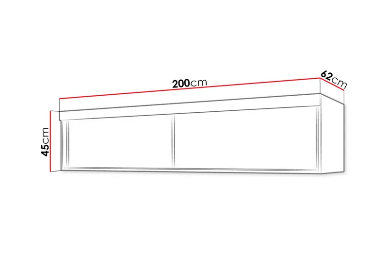 Szaf Hylle 62x200 cm til Garderobe - Oppbevaring - Garderober & garderobesystem - Garderobeinnredning - Hyllekonsoll til garderobe