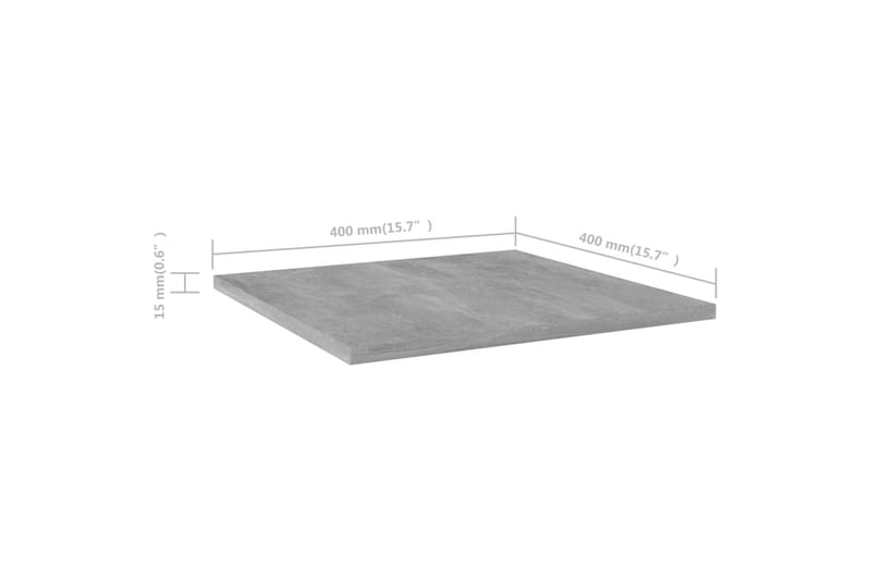 Hylleplater 8 stk betonggrå 40x40x1,5 cm sponplate - Grå - Hylleplan & hyllekonsoll - Hylleplan til garderobe