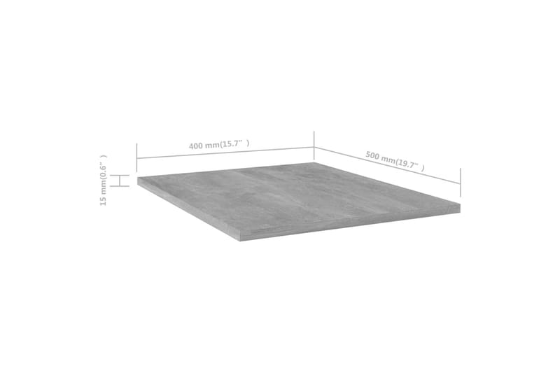 Hylleplater 8 stk betonggrå 40x50x1,5 cm sponplate - Grå - Hylleplan til garderobe - Hylleplan & hyllekonsoll