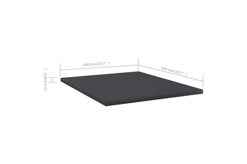 Hylleplater 8 stk grå 40x50x1,5 cm sponplate - Grå - Hylleplan & hyllekonsoll - Hylleplan til garderobe