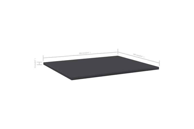 Hylleplater 8 stk grå 60x50x1,5 cm sponplate - Grå - Hylleplan & hyllekonsoll - Hylleplan til garderobe