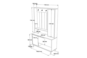 Liyakat Gangmøbel - Hvit - Oppbevaring - Garderober & garderobesystem - Garderobeinnredning - Kurvstativ