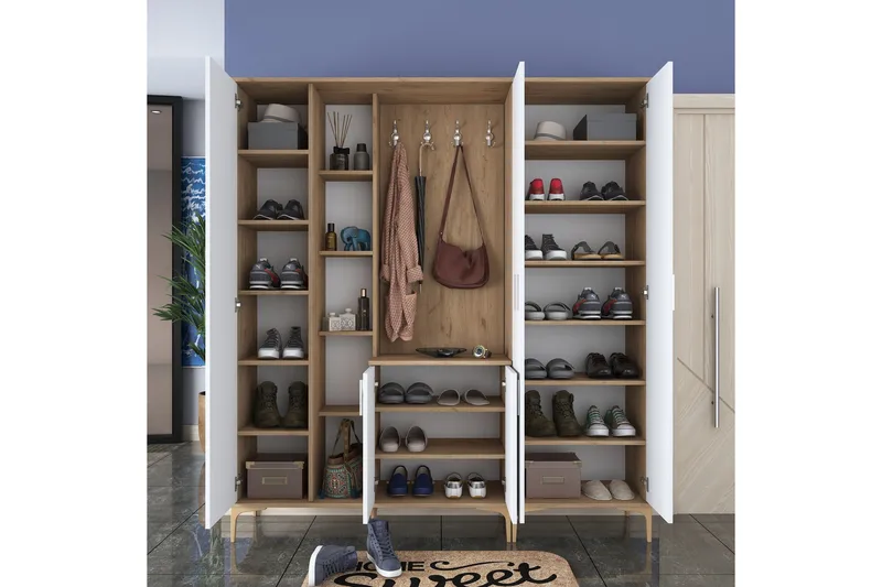 Lukkha Gangmøbel - Valnøtt/Hvit - Oppbevaring - Garderober & garderobesystem - Garderobeinnredning - Kurvstativ