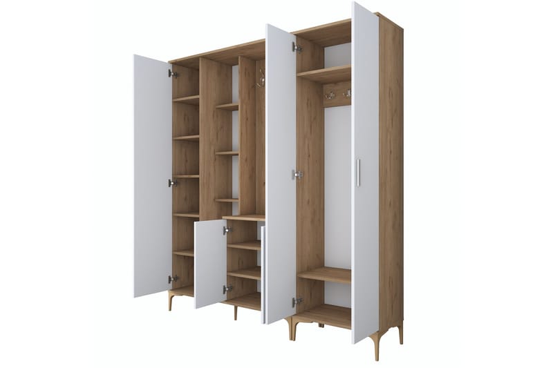 Lukkha Gangmøbel - Valnøtt/Hvit - Oppbevaring - Garderober & garderobesystem - Garderobeinnredning - Kurvstativ