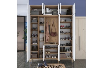 Lukkha Gangmøbel - Valnøtt/Hvit - Oppbevaring - Garderober & garderobesystem - Garderobeinnredning - Kurvstativ