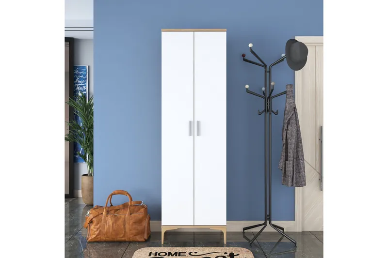 Lukkha Gangmøbel - Valnøtt/Hvit - Oppbevaring - Garderober & garderobesystem - Garderobeinnredning - Kurvstativ