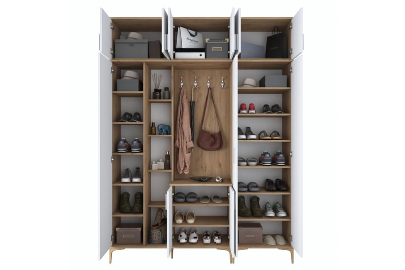 Lukkha Gangmøbel - Valnøtt/Hvit - Oppbevaring - Garderober & garderobesystem - Garderobeinnredning - Kurvstativ