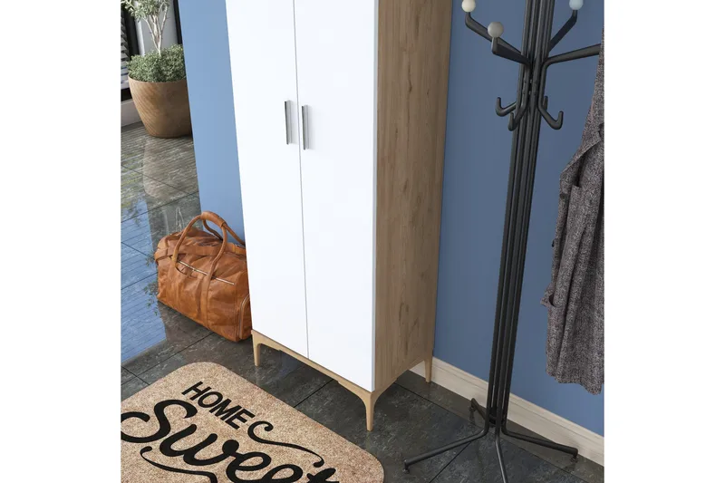 Lukkha Gangmøbel - Valnøtt/Hvit - Oppbevaring - Garderober & garderobesystem - Garderobeinnredning - Kurvstativ