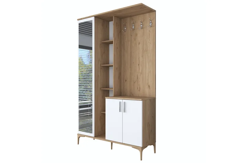 Lukkha Gangmøbel - Valnøtt/Hvit - Oppbevaring - Garderober & garderobesystem - Garderobeinnredning - Kurvstativ