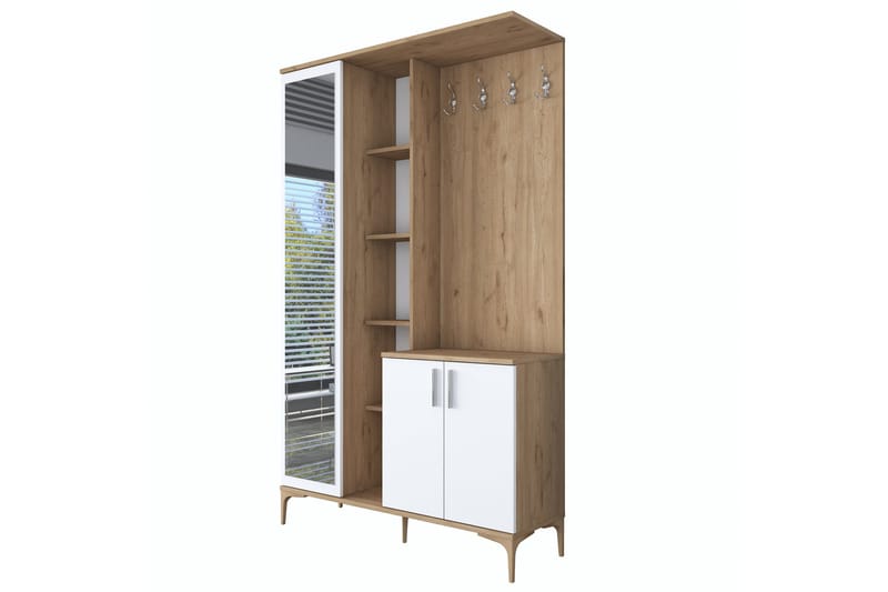 Lukkha Gangmøbel - Valnøtt/Hvit - Oppbevaring - Garderober & garderobesystem - Garderobeinnredning - Kurvstativ