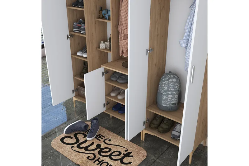 Lukkha Gangmøbel - Valnøtt/Hvit - Oppbevaring - Garderober & garderobesystem - Garderobeinnredning - Kurvstativ