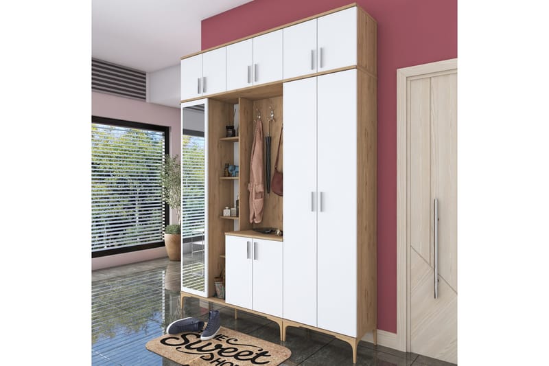 Lukkha Gangmøbel - Valnøtt/Hvit - Oppbevaring - Garderober & garderobesystem - Garderobeinnredning - Kurvstativ