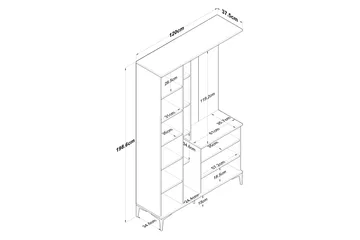 Lukkha Gangmøbel - Valnøtt/Hvit - Oppbevaring - Garderober & garderobesystem - Garderobeinnredning - Kurvstativ
