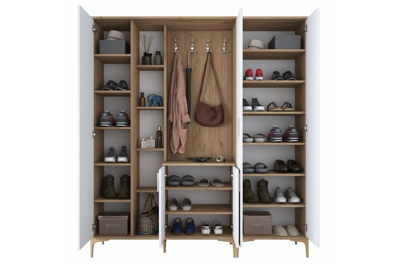 Lukkha Gangmøbel - Valnøtt/Hvit - Oppbevaring - Garderober & garderobesystem - Garderobeinnredning - Kurvstativ