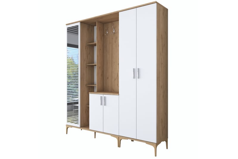 Lukkha Gangmøbel - Valnøtt/Hvit - Oppbevaring - Garderober & garderobesystem - Garderobeinnredning - Kurvstativ